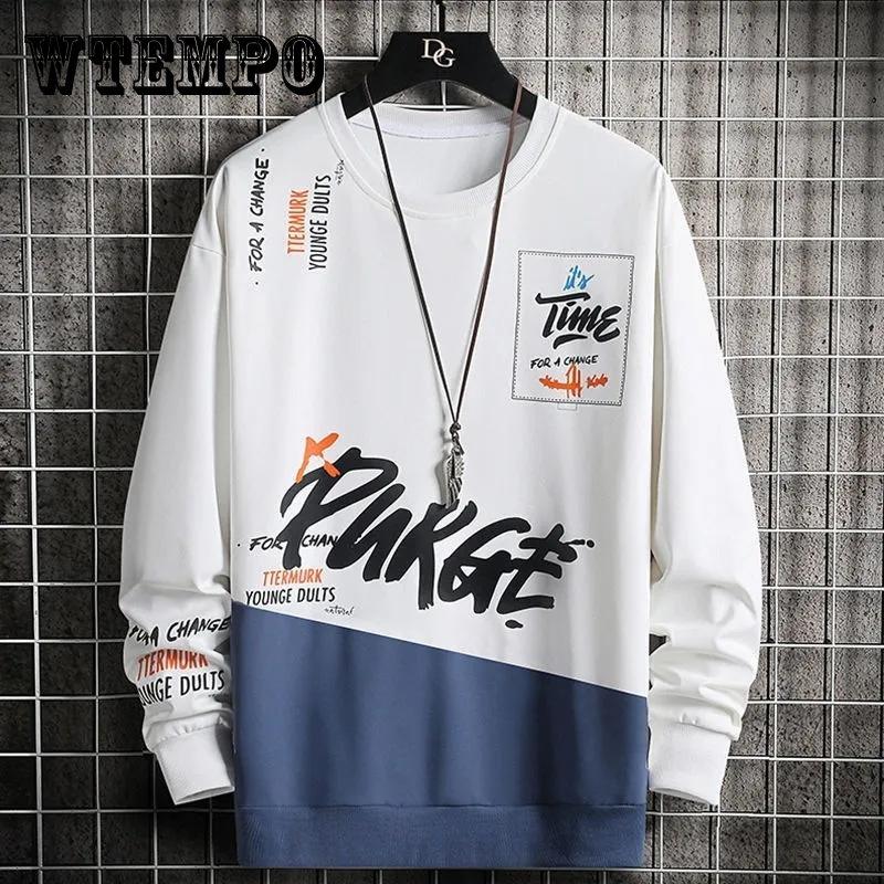 WTEMPO Herentrui Koreaanse versie Trend Lente en herfst Ins Pullover Losse grote maat Lange mouwen T-shirt Jeugd Top Kleding Mannelijk M