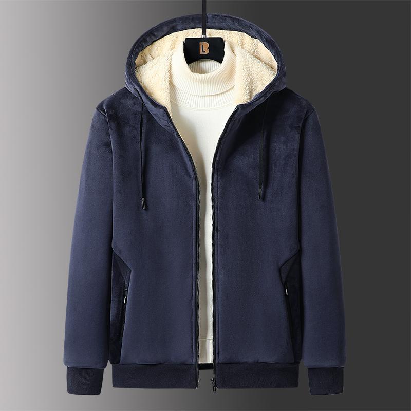 Tooyoo Herfst Winter Heren Lam Kasjmier Hoodie Mannen Fleece Jas Mannelijke Sweatshirts Kanarie Fluwelen Jas Oversized Hoodies 8XL blauw