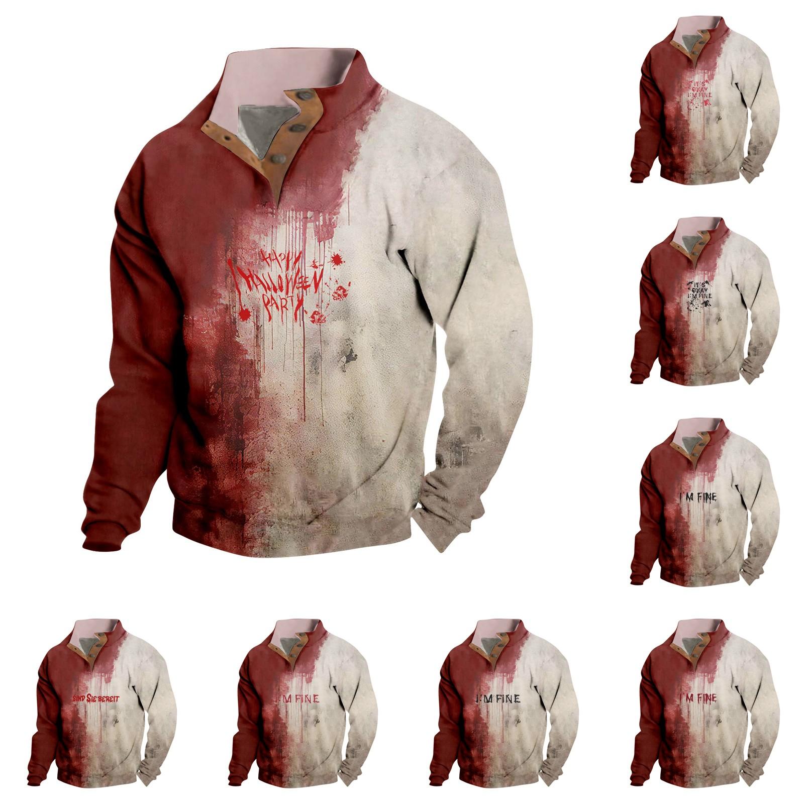 Vogue v Shoes Lente en herfst herensweatshirt met staande kraag is outdoor casual truien tops XXL wijn
