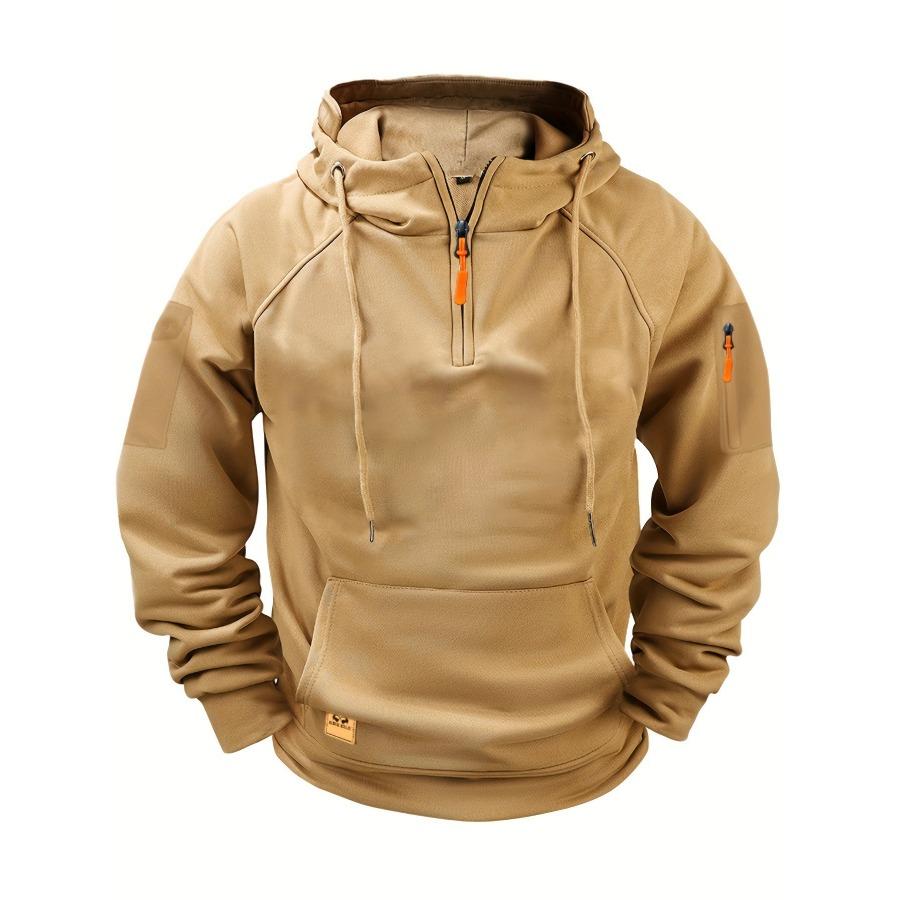 HerSight Herfst Heren Hoodies Winter Rits Multi Pocket Sweatshirts Mannelijke Warme Kleding Hoodie Sport Vrijetijdskleding Sweatshirt S wijnrode kleur