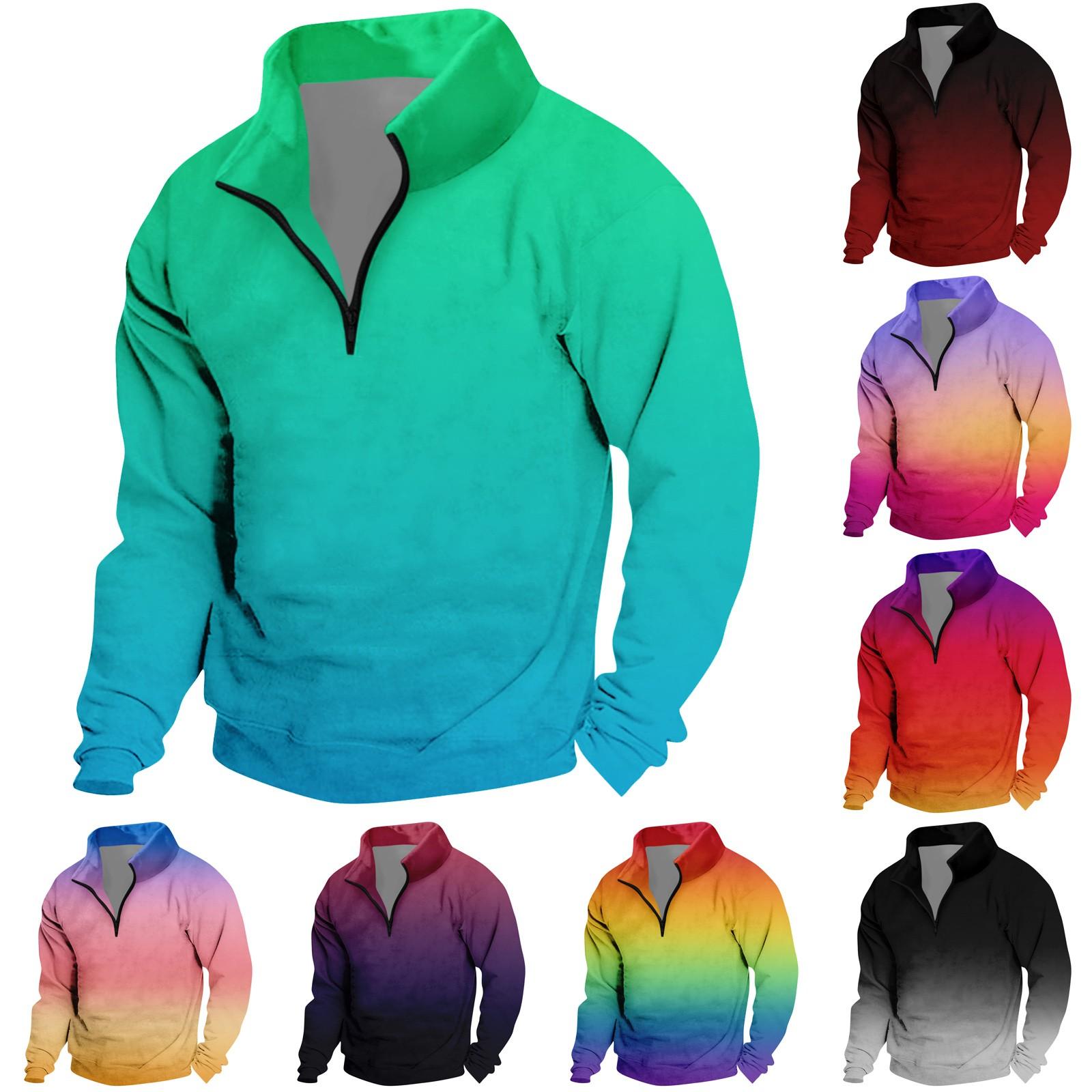 Swimwear Heren Vintage High Neck Top Half Zip Sport Lange Mouw Trui M donkerpaarse kleur