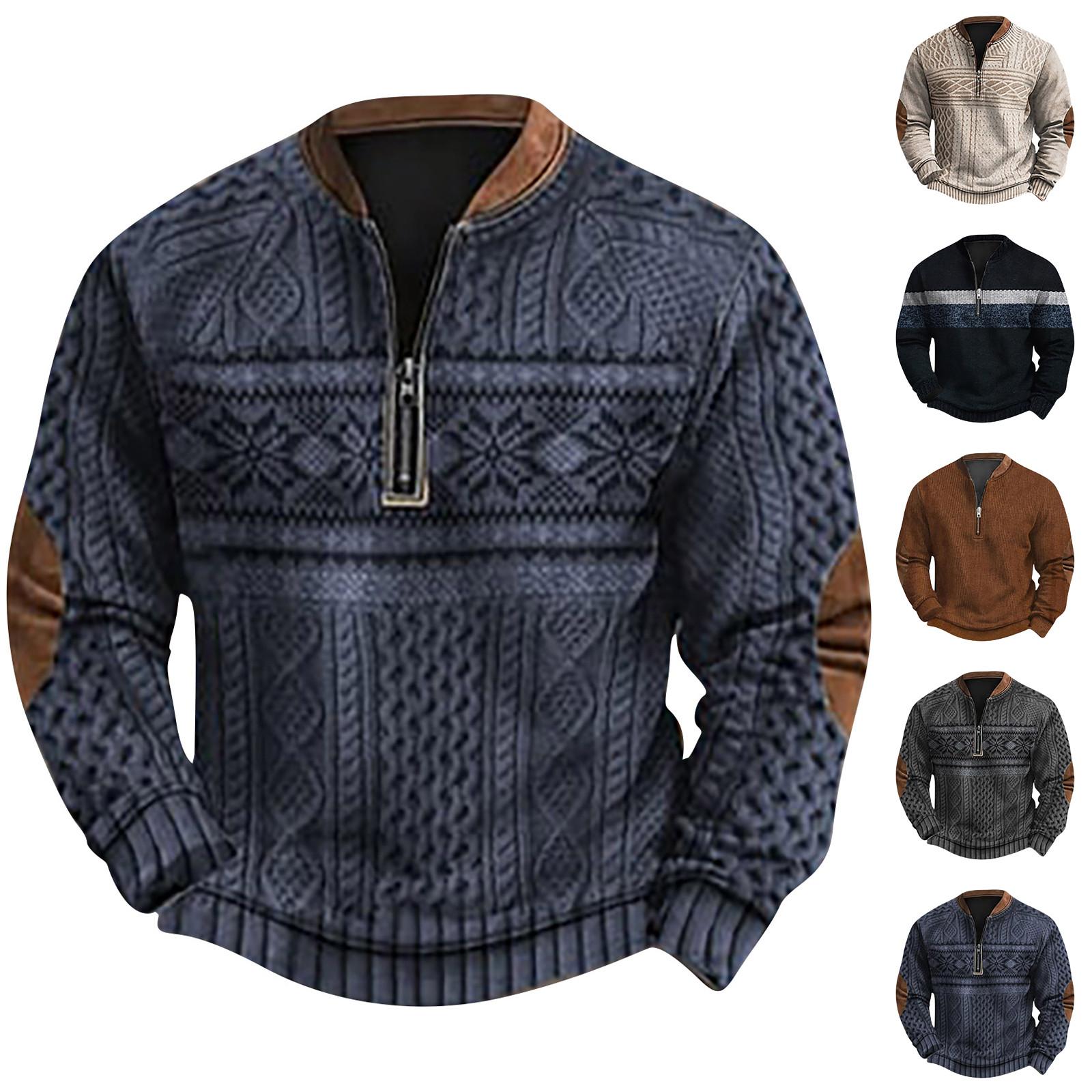 Timoduizhang Heren Retro Casual Gradient Bedrukt Sweatshirt XL Vloot