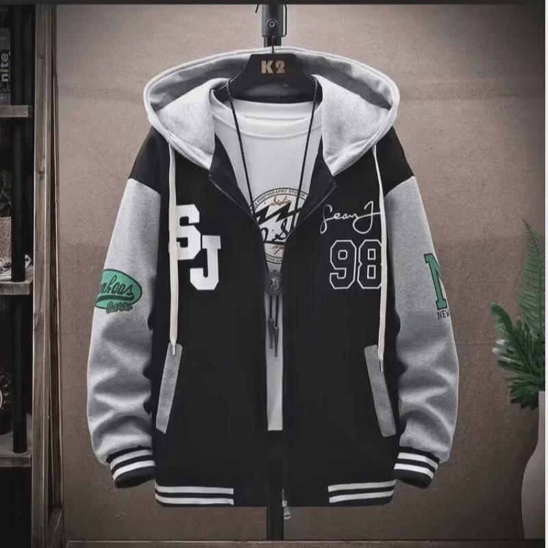 VantaGoods Jeugdhonkbaljack voor jongens (16-18), Trendy middelbare schoolstijl 2XL (140-160 lbs)