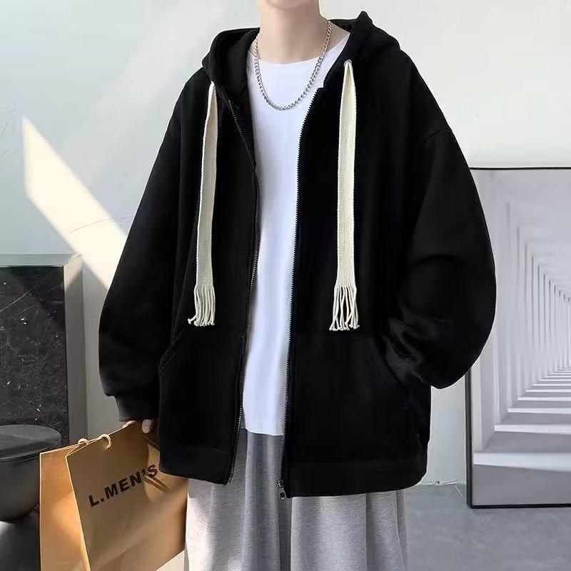 VantaGoods Trendy herenvest met capuchon en sweatshirt - veelzijdige losse top voor lente en herfst Extra Large grijze kleur