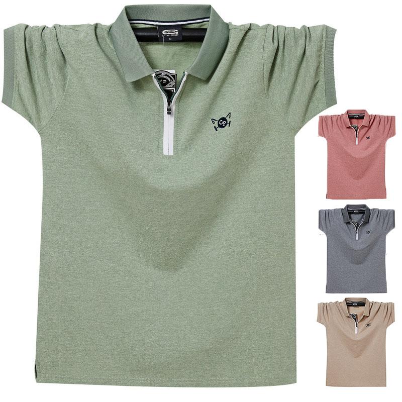 Phoca largha Nieuwe zomer heren geborduurde poloshirts losse grote maten ademend absorberen zweet casual zakelijk poloshirt M