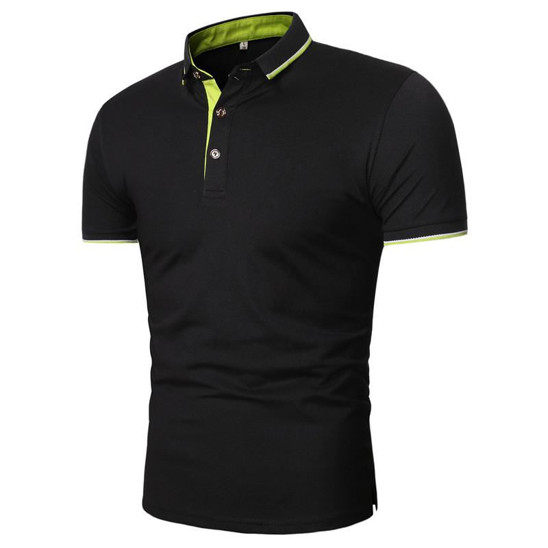 HerSight Zomer Poloshirt met korte mouwen Heren Solid Casual katoenmix Poloshirts Heren Tops Mode herenkleding S lichtblauwe kleur