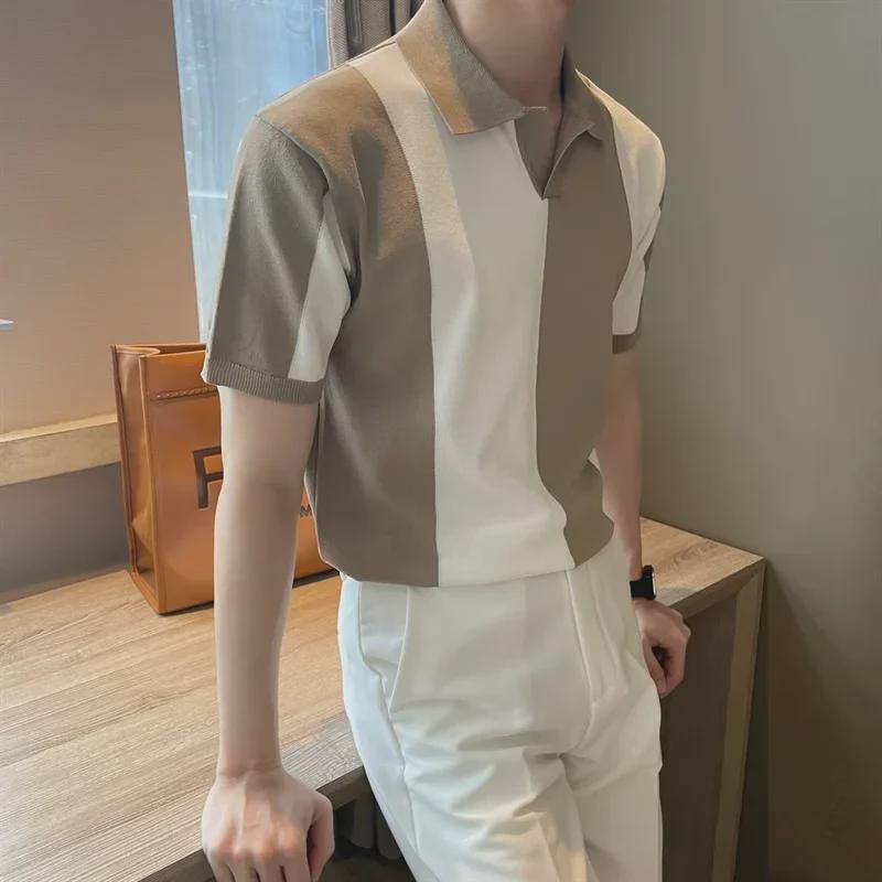 VantaGoods Trendy Slim Fit Koreaans Poloshirt voor Heren - Zomercollectie 2023 3XL zwart