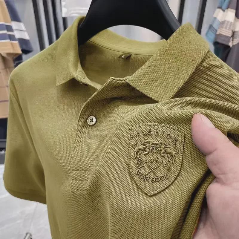 VantaGoods Heren High-End Poloshirt met Korte Mouwen en Geborduurde Revers - Lichtgewicht Parel Zomer Casual Top 2XL zwart