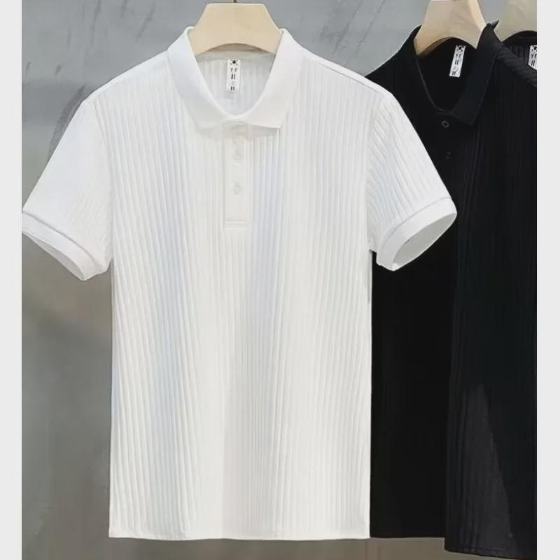 VantaGoods Trendy zomer poloshirt met korte mouwen en revers voor heren L wit