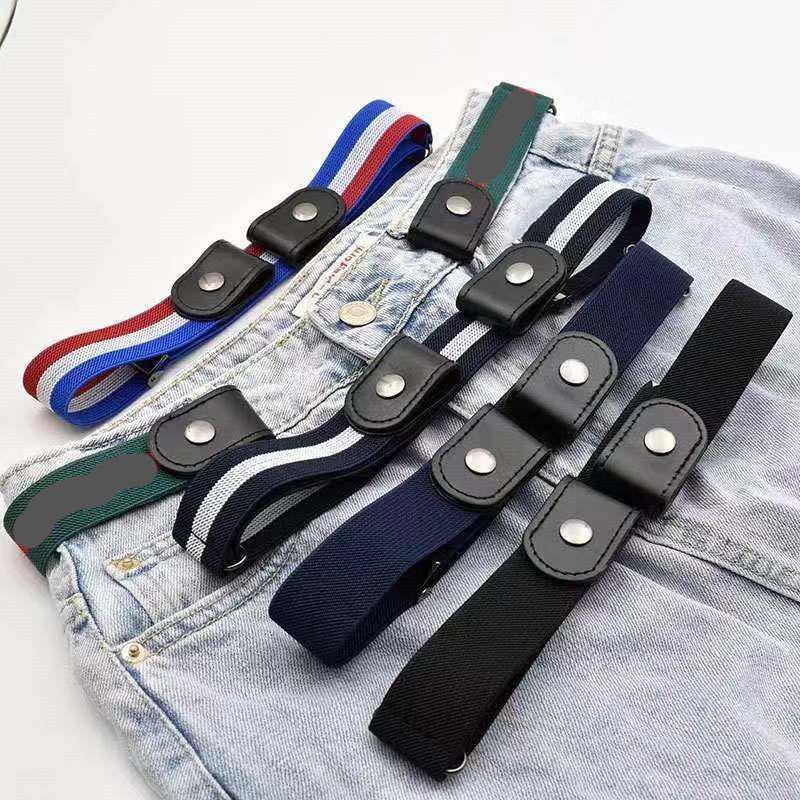 LZ-Fashion Riemen voor dames Gespvrije taille Jeans Broek Geen gesp Stretch elastische tailleriem voor heren Onzichtbare riem zwart