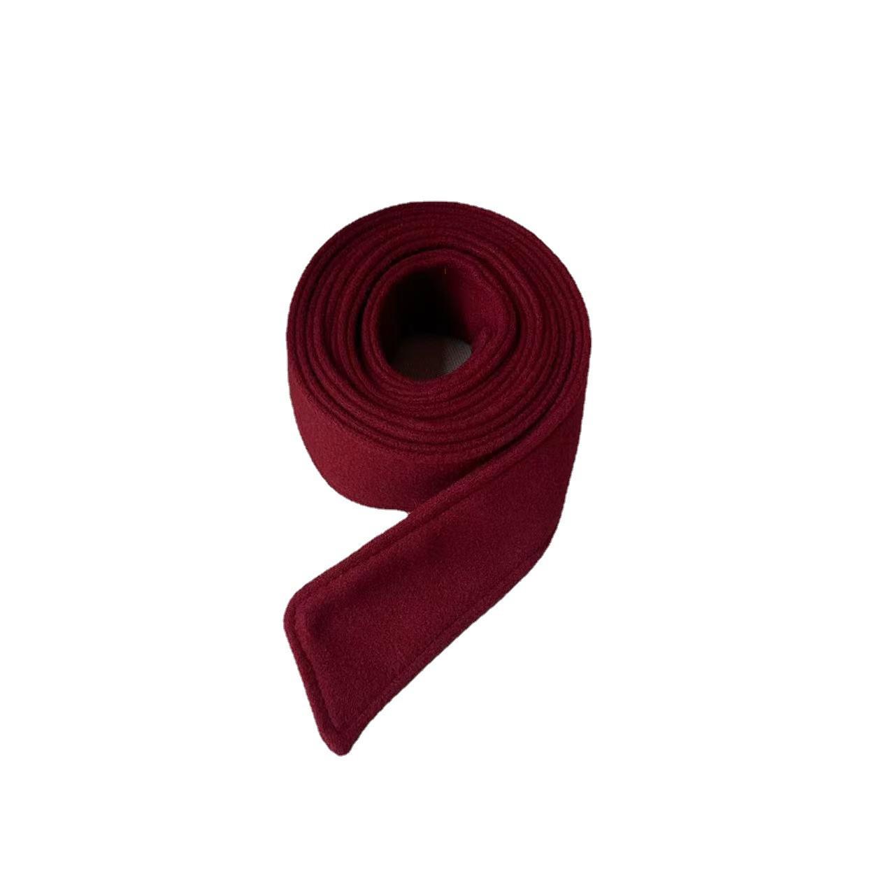 Durable Wollen jasriem, winterjasriemaccessoires, decoratieve riem, dubbelzijdige geborstelde riem One Size rood
