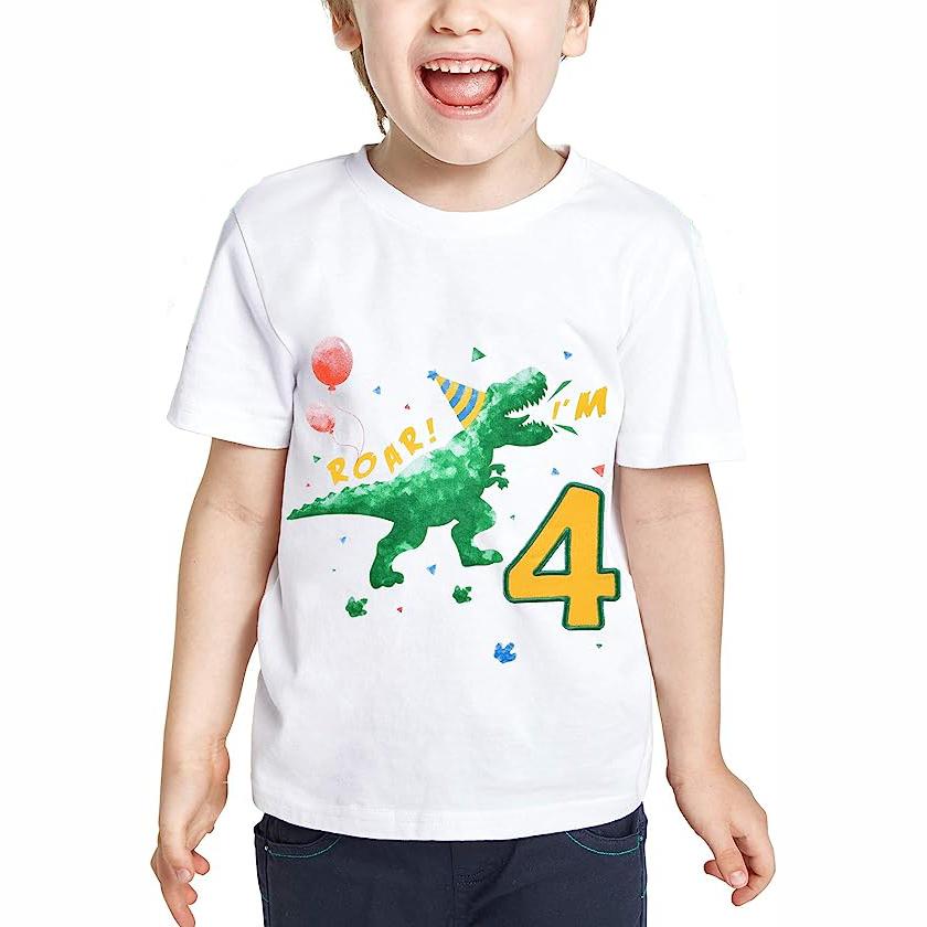 Good pineapple Jongens T-shirt Jongens 1-5 jaar Dinosaurus Verjaardag Jongens T-shirts Dino Verjaardag Shirts 4T(110)