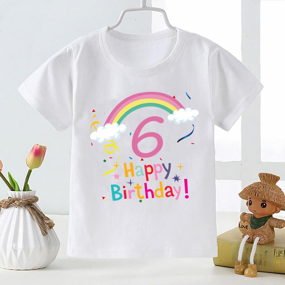 Todaysun Gepersonaliseerde verjaardag shirt 1-9 jaar T-shirt Wild Tee jongens verjaardagsfeestje T-shirt wilde dieren kleding kinderen geschenken tops 130cm
