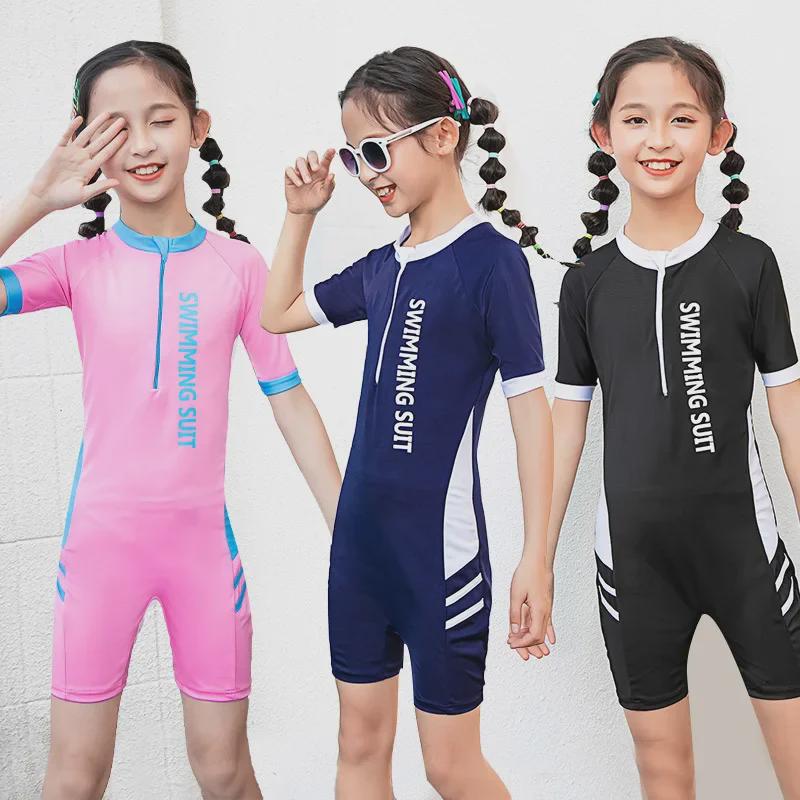 VantaGoods Meisjes badpak met lange mouwen en zonbescherming - Koreaanse prinsessenstijl voor kinderen