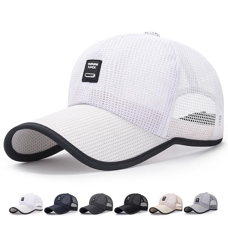 ONIHUA Zomer Outdoor Lange Rand Zonnescherm Mesh Hoed Vrouwen Zonnebrandcrème Baseball Cap voor Mannen Golf Vissen Hoeden Panama Snapback Hoed vizier Hoeden 55-60cm kaki
