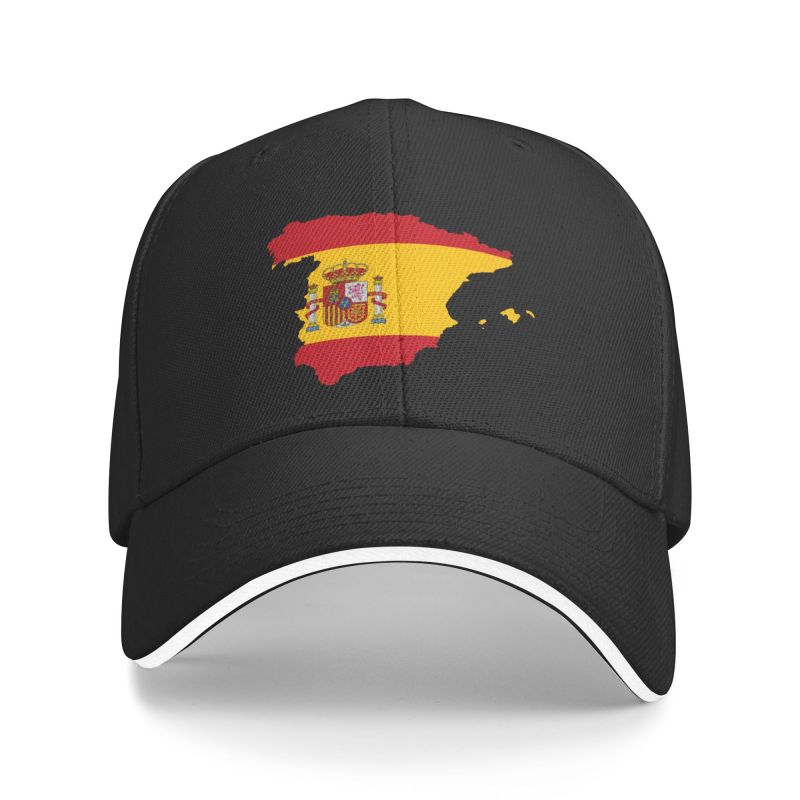 91530102MAC2AA7079 Mode Spanje Wapenschild Baseball Cap Unisex Vrouwen Aangepaste Verstelbare Volwassen Spaanse Vlag Kaart Papa Hoed Lente Baseball Cap