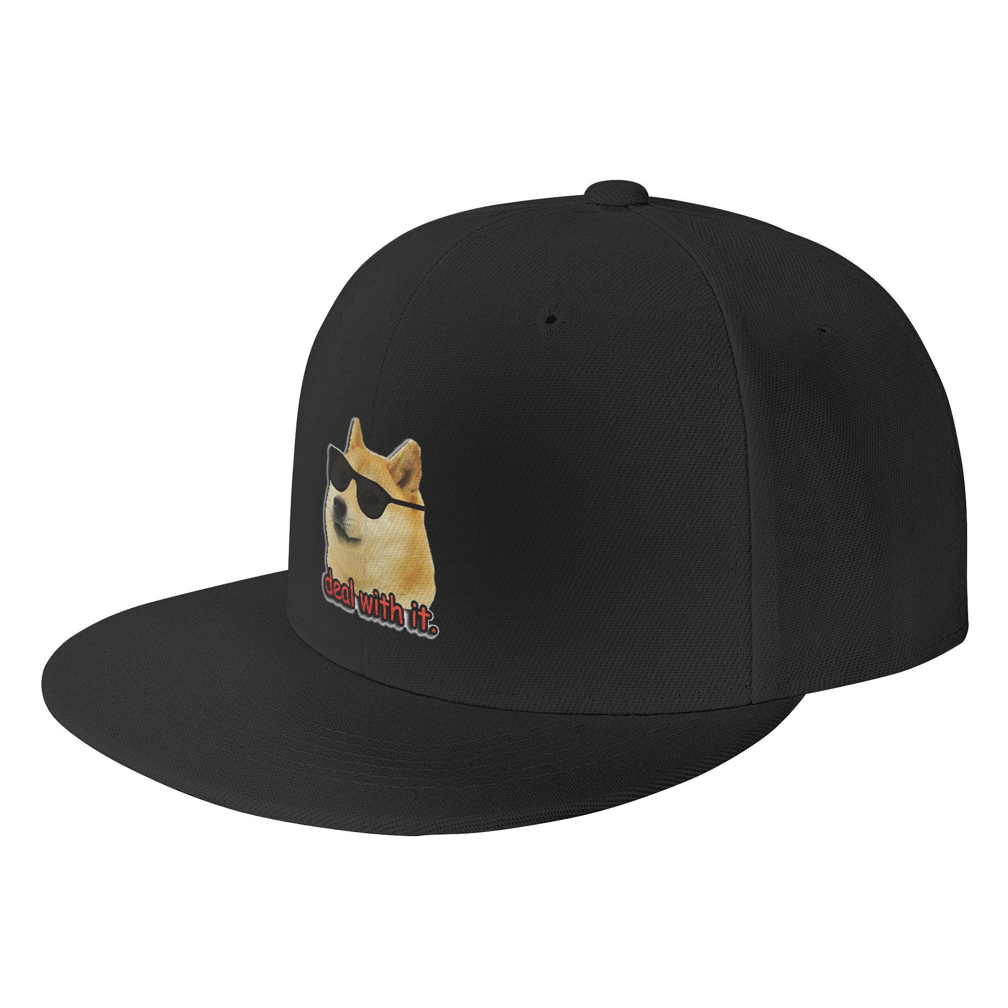 Alice cap Grappige Doge Deal with It Unisex Hiphop Platte Baseball Cap Verstelbare Trucker Cap Sport Cap Verstelbare Vier Seizoenen Unisex Volwassene One Size