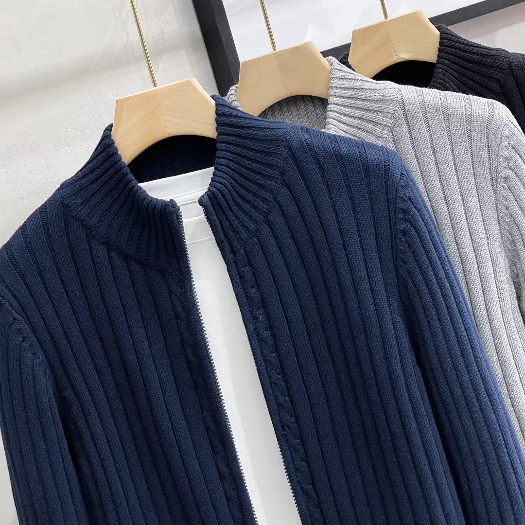 VantaGoods Gebreid herenvest met rits - Herfst/Winter 2023 Sweaterjack L grijze kleur