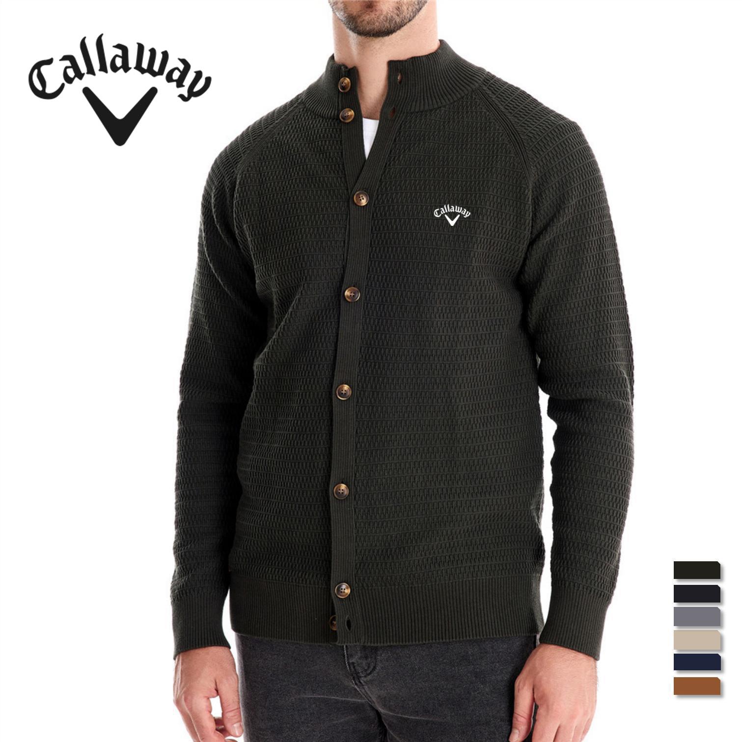 Callaway Geborduurde Herfst en Winter Nieuwe Trend Effen Kleur Cardigan Heren Trui Zakelijke Hoge Kwaliteit Trui Gebreide Trui XL
