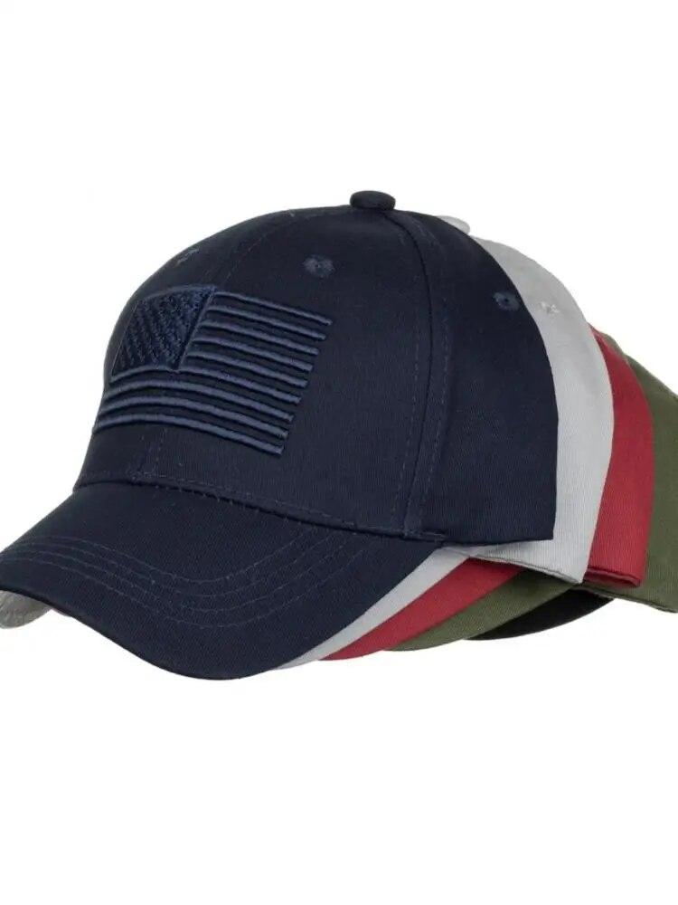 BOOSKU Amerikaanse vlag heren honkbalpet dames katoenen knoop hoed unisex Amerikaanse geborduurde hiphop hoed