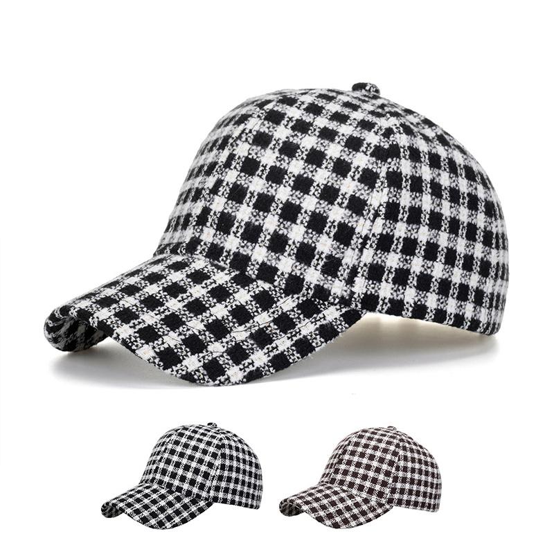 ONIHUA Herfst Winter Mannen Kleine Geruite Cap Baseball Cap Vrouwen Zonnehoed Paardenstaart Panama Cap Vizier Hoeden Snapback Hoed koffie