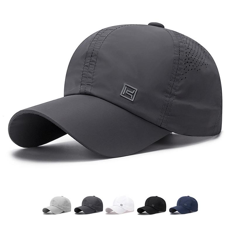 ONIHUA Mannen Vrouwen Sneldrogende Baseball Cap Outdoor Sport Zonnescherm Cap Zomer Ademend Zonnebrandcrème Vissen Cap lichtgrijze kleur