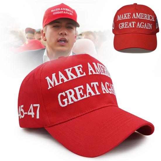 Baisida Unisex Baseball Cap Trump 2024 Brief Borduren Lange Rand Zonnebrandcrème Anti-UV Verstelbaar Paardenstaartgat Outdoor Pet Zonnehoed F