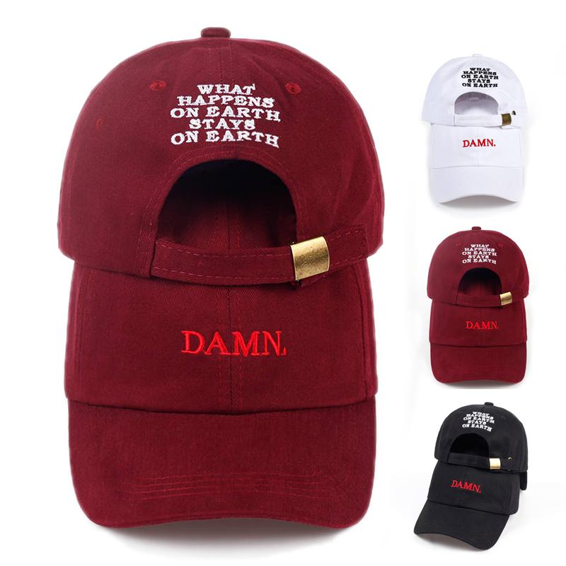 Cap Factory Unisex Lente en Zomer DAMN Borduurwerk Baseball Cap Mode Heren Straat Hip Hop Caps Outdoor Sport Golf Cap Trucker Hat Snapback Hoeden zwart
