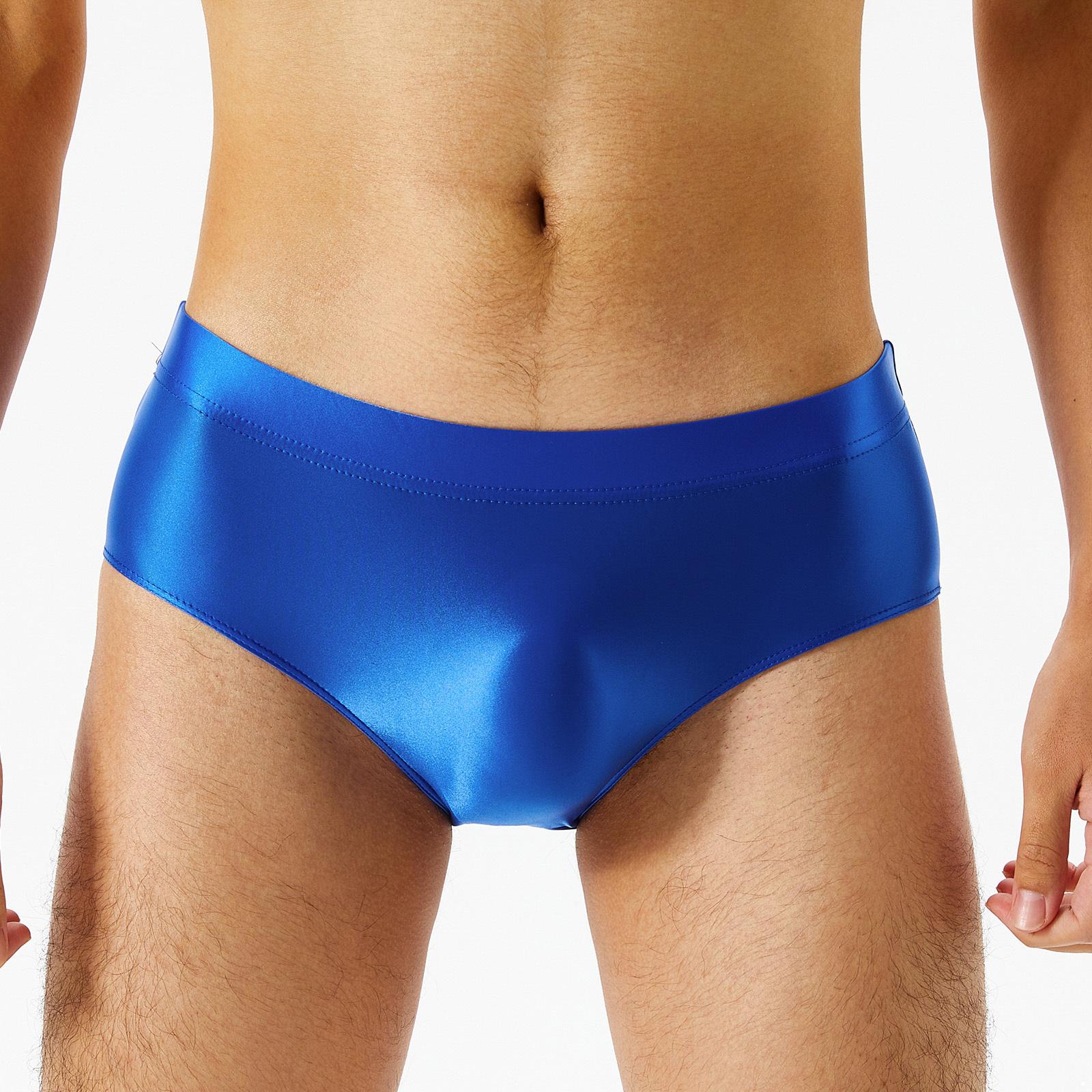 Fldy Sissy Panties Heren Zijdeachtig Glanzend Ondergoed Bikini Thongs Zwemmen Lingerie Slips M rood