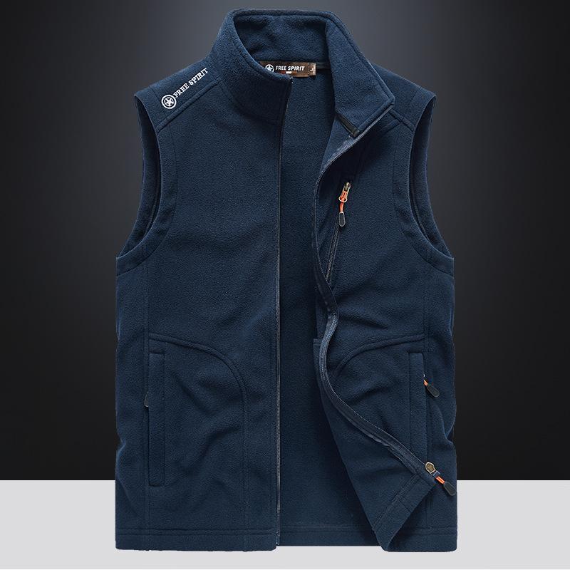 GRK Mannen Warm Fleece Vest Jas Winter Mouwloos Vest met Capuchon Herfst Mode Casual Vest Jas Heren XXXXXL zwart