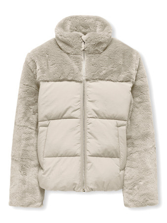 Kids ONLY winter winterjas meisjes - beige - KogWanja - puffer