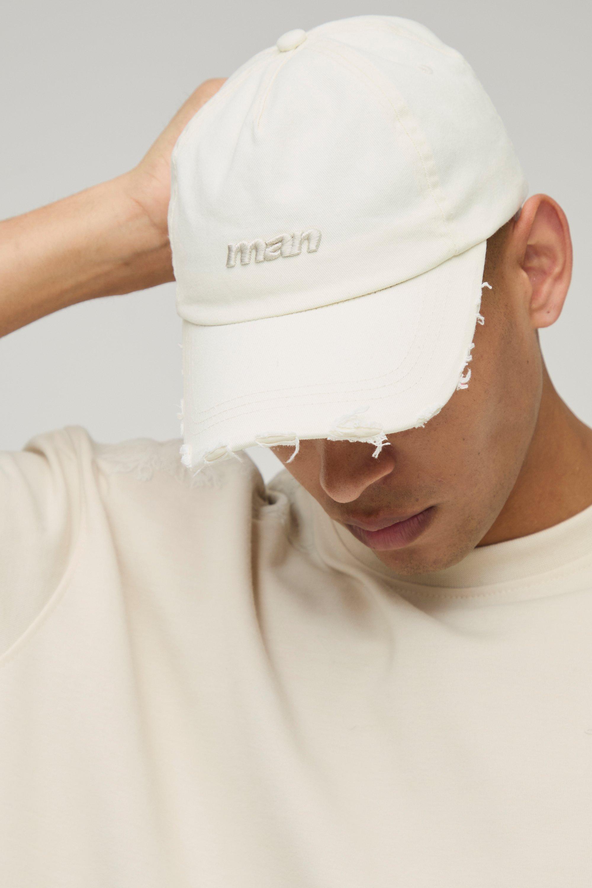 Boohoo Man Signature Gerafelde Pet, Off White