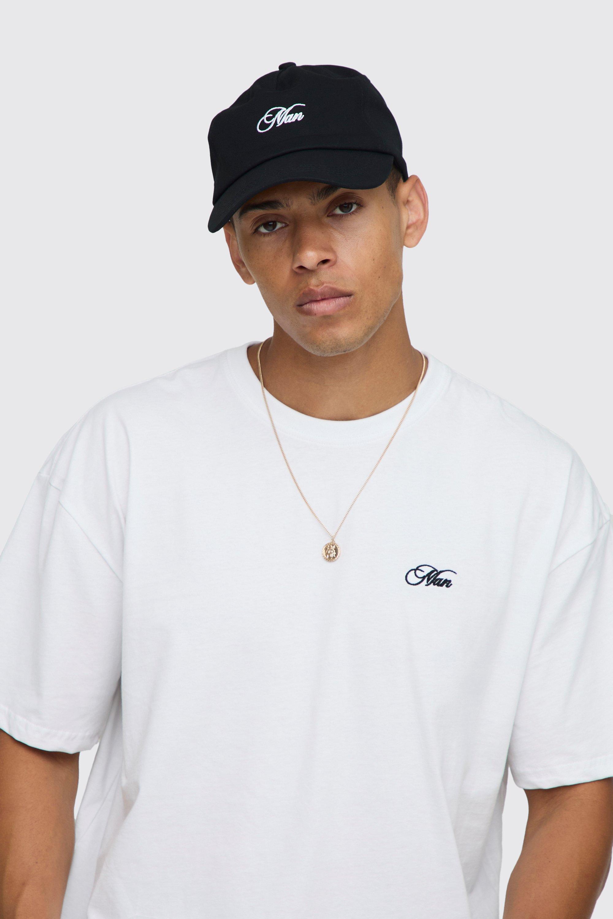 Boohoo Man Geborduurde Keperstof Pet, Black
