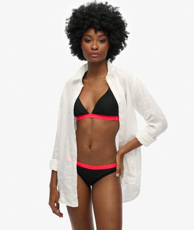 Superdry Klassiek Elastisch Bikinibroekje Zwart