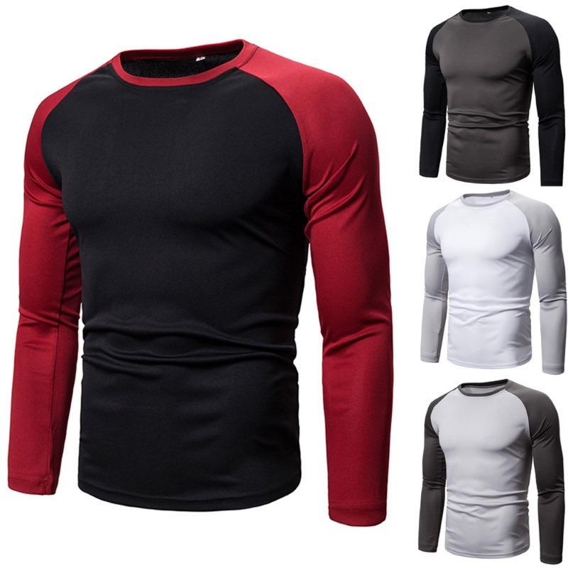 Home2 Nieuwe Casual Mode Streetwear Lange Mouw T-shirt Mannen Vrouw Fitness Raglanmouwen T-shirt Mannelijke Tops Lente Herfst Kleding 3XL lichtgrijze kleur