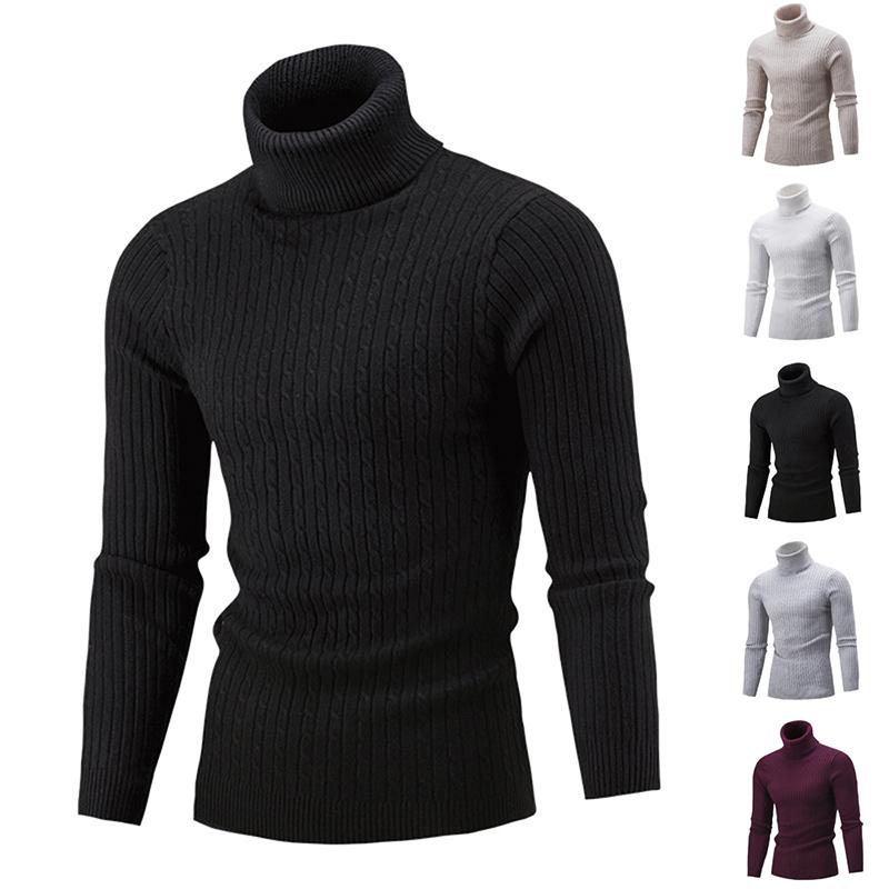 JY85HA Casual slanke coltrui voor heren Warme tops met lange mouwen Truien Grote maten Warm SlimBase-pak Warme kleding lange top XL geel