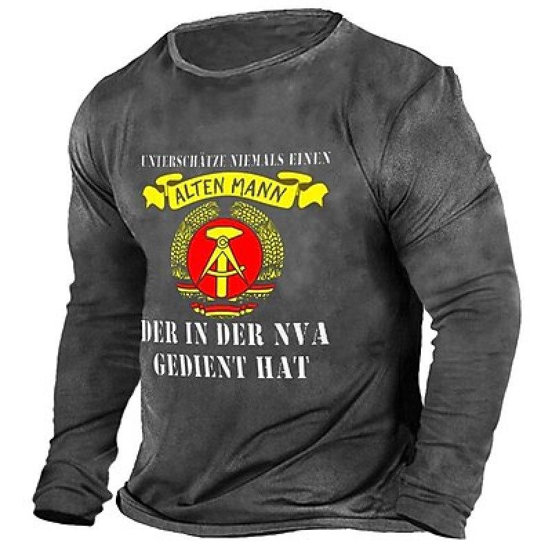 ETST 03 Heren T-shirt T-shirt Grafisch Letter Ronde hals Kleding Kleding 3D-print Outdoor Casual Print met lange mouwen Vintage modeontwerper 6XL