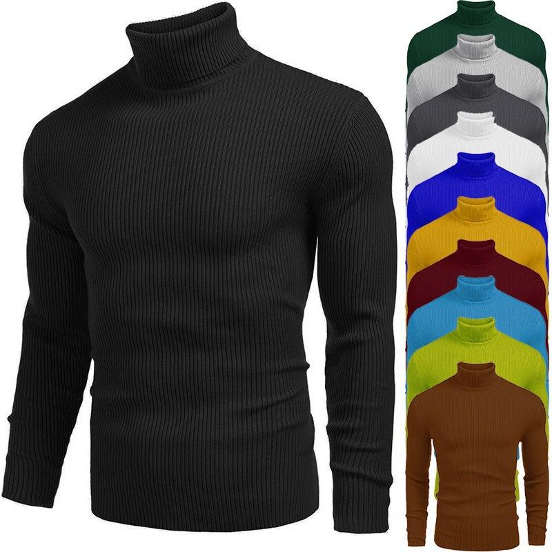 Four Four Heren breiwerk Heren coltrui Herfst en winter Europees en Amerikaans Heren trui Lange mouwen Pullover M zwart