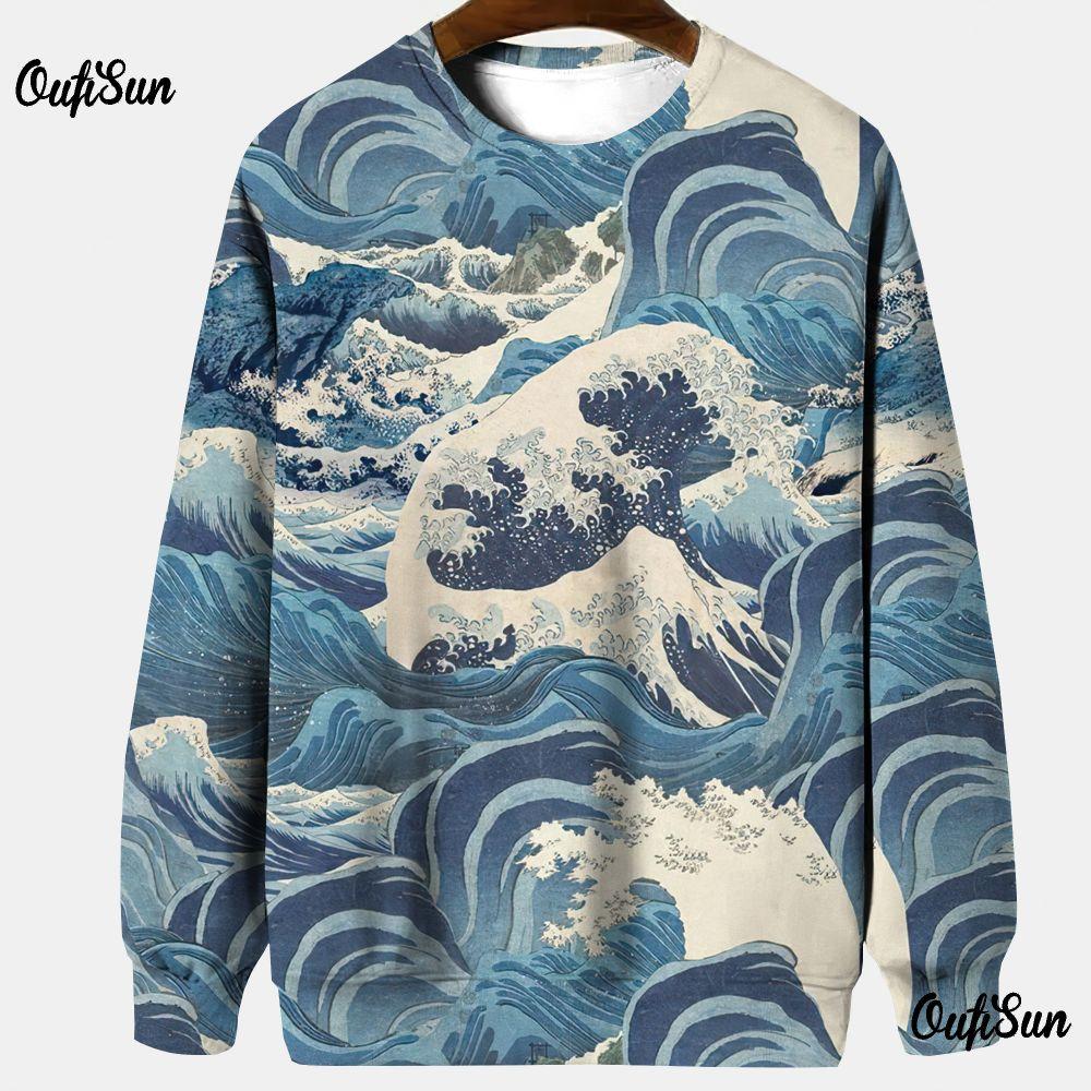 Bobby 2 Japanse Ukiyoe Sweatshirt Voor Heren Lange Mouw T-shirt O-hals Pullover Oversized Lente Kleding Dunne Casual Heren Hoodies 2024 5XL