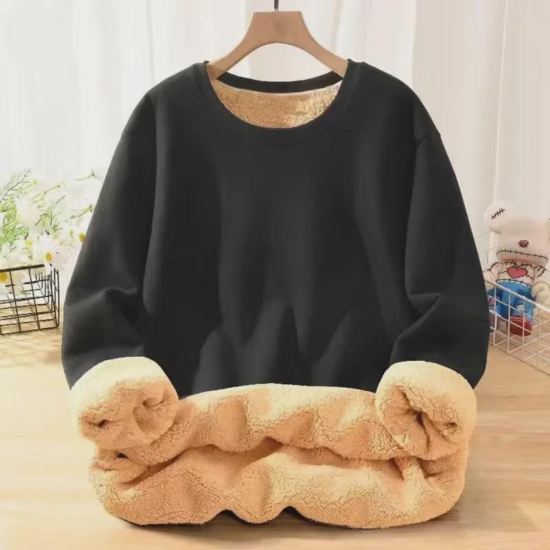 VantaGoods Heren Lamsvelours Dikke Wollen Trui – Effen, Warm, Losse Pasvorm, Ronde Hals voor Herfst & Winter 4XL