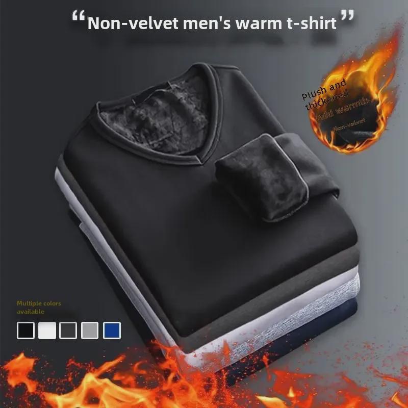 VantaGoods Thermisch ondergoed voor heren in de winter - gevoerd met fluweel, dik, jeugdig ontwerp, grote maat, buiten dragen, ondershirt XXL
