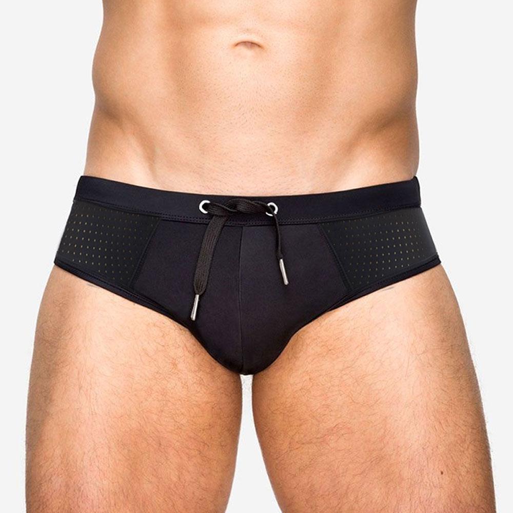 UXH Fashion Mannen Zwemslips Trunks Kleurblokkering Mesh Strakke pasvorm Sexy Badmode Strandkleding Looien Surfen GYM L