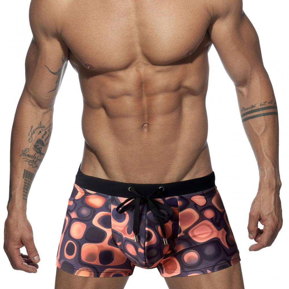 UXH Fashion Heren zwemslips Trunks 3D ijsblokjes Strakke pasvorm Sexy badmode Strandkleding Zonnen Surfen GYM XXL bruin