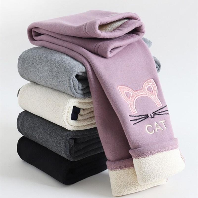 Molly Show Meisjeslegging Winterbroek Kinderen Dikke fluwelen broek met fleece 150 paars