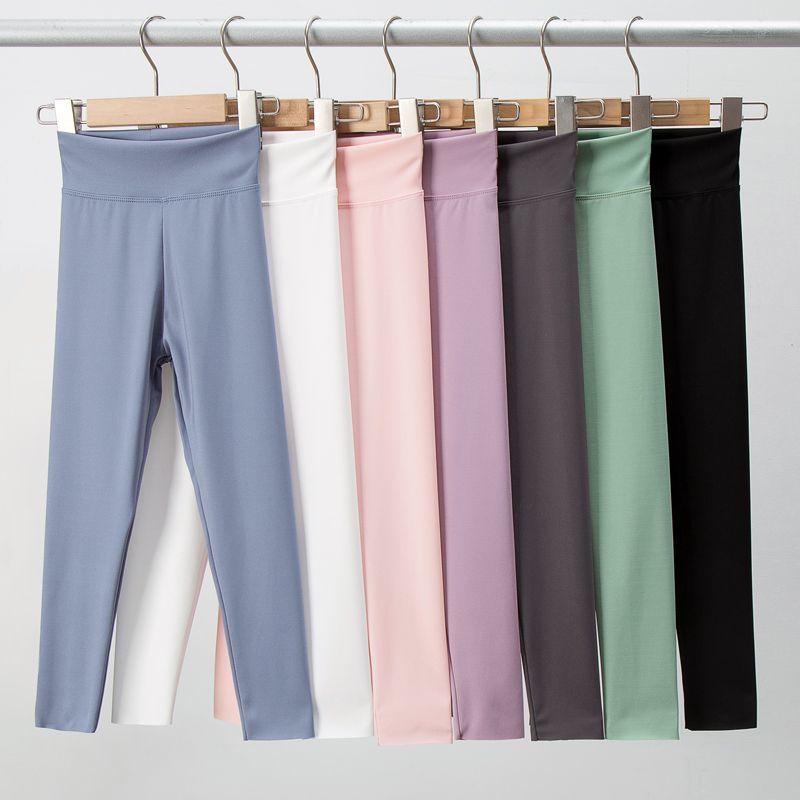 Jykx Lente/zomerbroek voor meisjes Effen kleur Slim-fit Broek met hoge elastische onderkant Slim-fit lange broek 130 paars