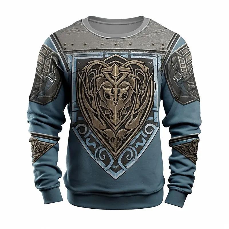 Chaokebang Vintage Grafische Heren Truien Sweatshirts Middeleeuwse Cosplay Pantser 3D Geprint Trainingspak Voor Heren Kleding Streetwear Lange Mouw 4XL