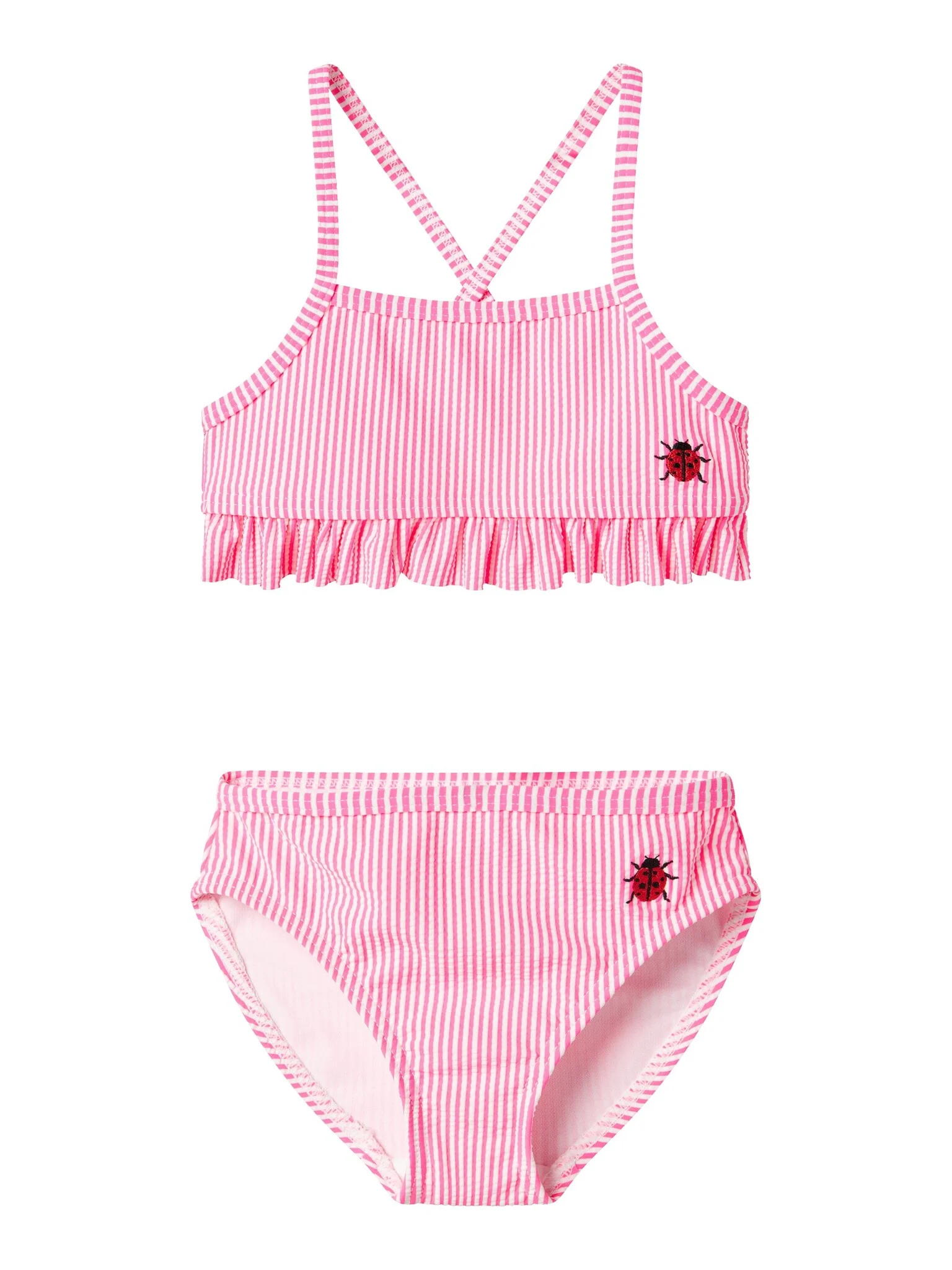 Name It Meisjes bikini set nmfzammer gestreept lieveheersbeestjes print roze