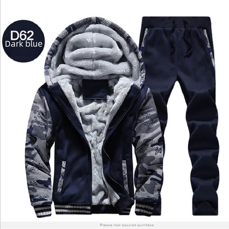 VantaGoods Heren Plus Fluwelen Cardigan Sweatshirt voor Herfst en Winter 3XL donkergrijze kleur
