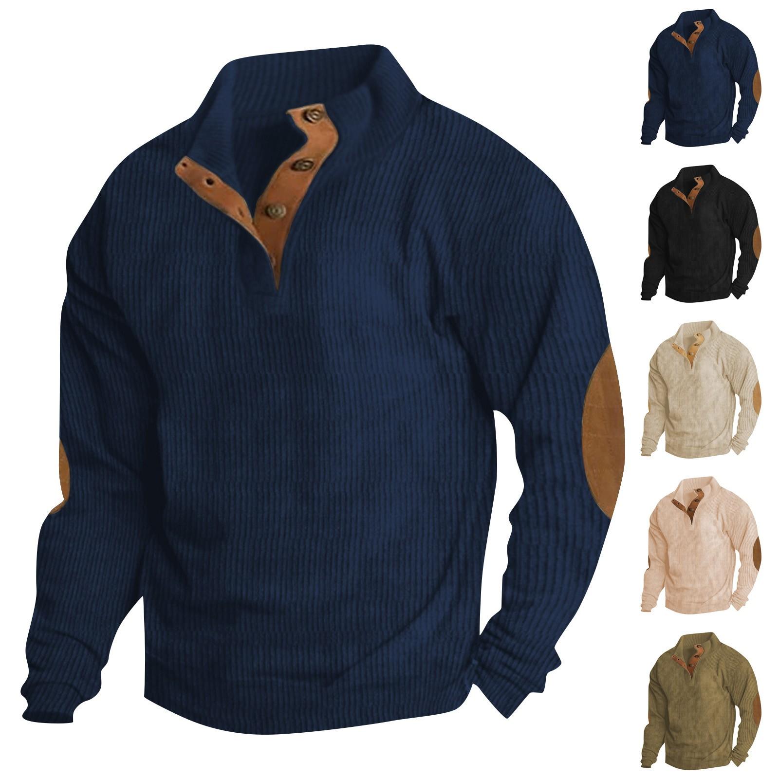 Wahaha123 Lente en heren staande kraag sweatshirt is outdoor casual truien tops XL zwart