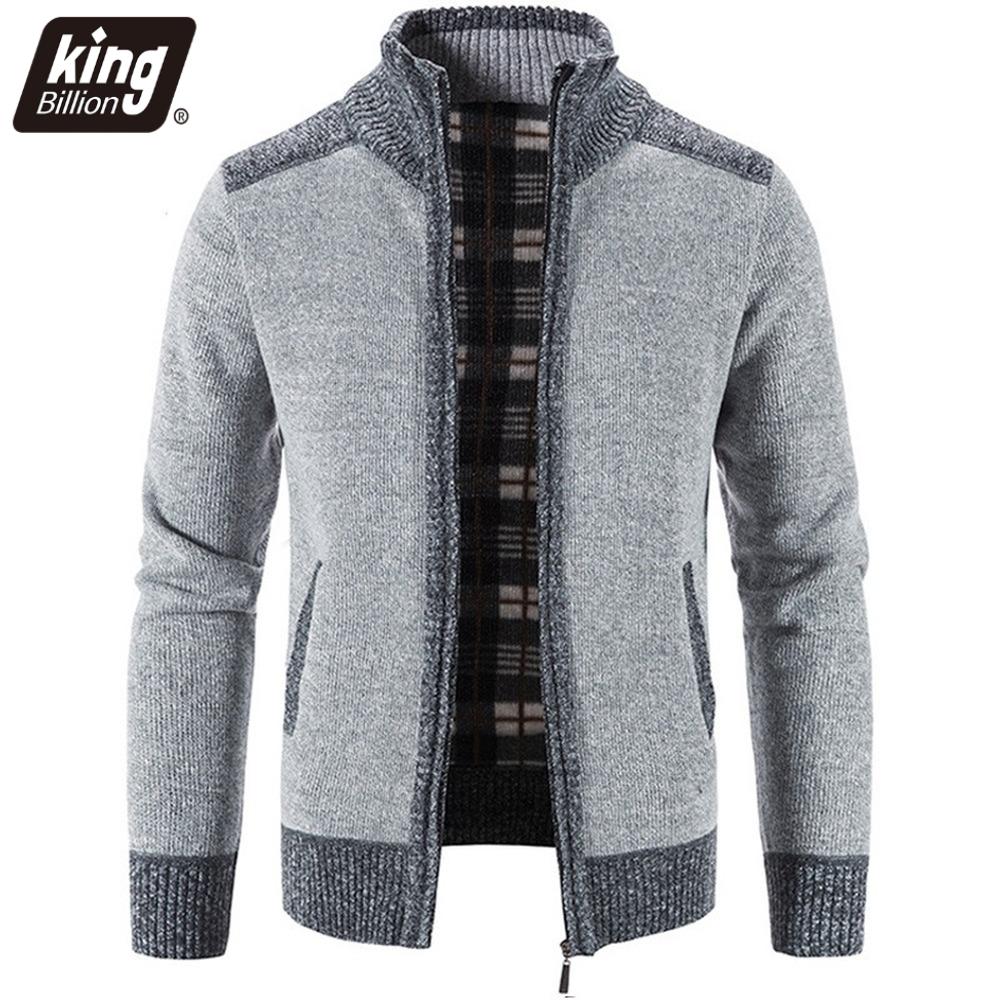King Billion Herfst Winter Heren Pluche Dikke Trui Losse Casual Cardigan Trui Jas M grijze kleur